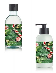 Christmas Home The Body Shop Peppermint Candy Cane Shower Gel & Body Lotion Beauty Over 40