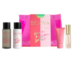 Ecoya Guava & Lychee Sorbet On Holiday Travel Set Beauty Over 40